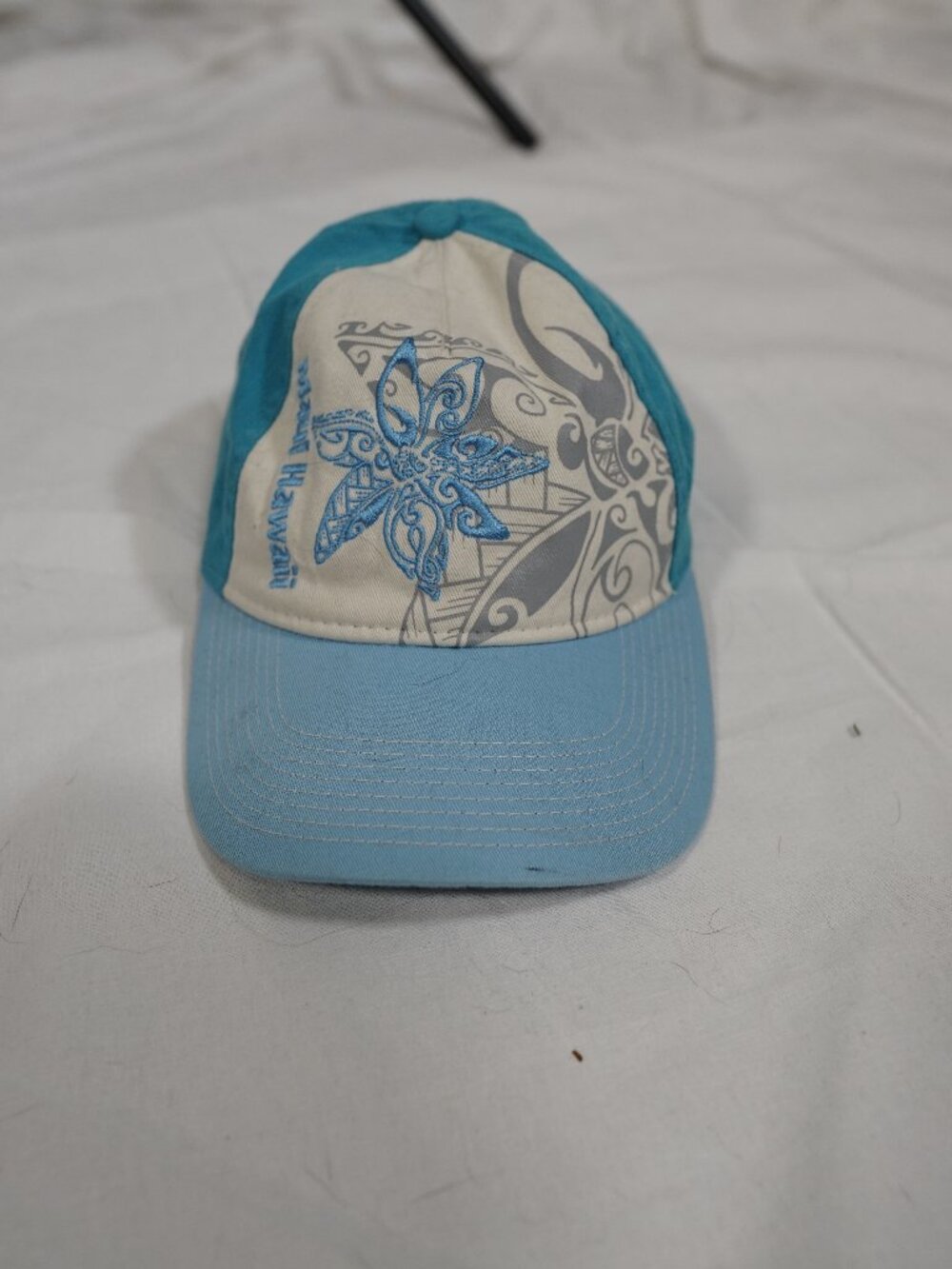 808 Clothing Co Maui Hawaii Tropical Floral Embroidered Blue Baseball Cap